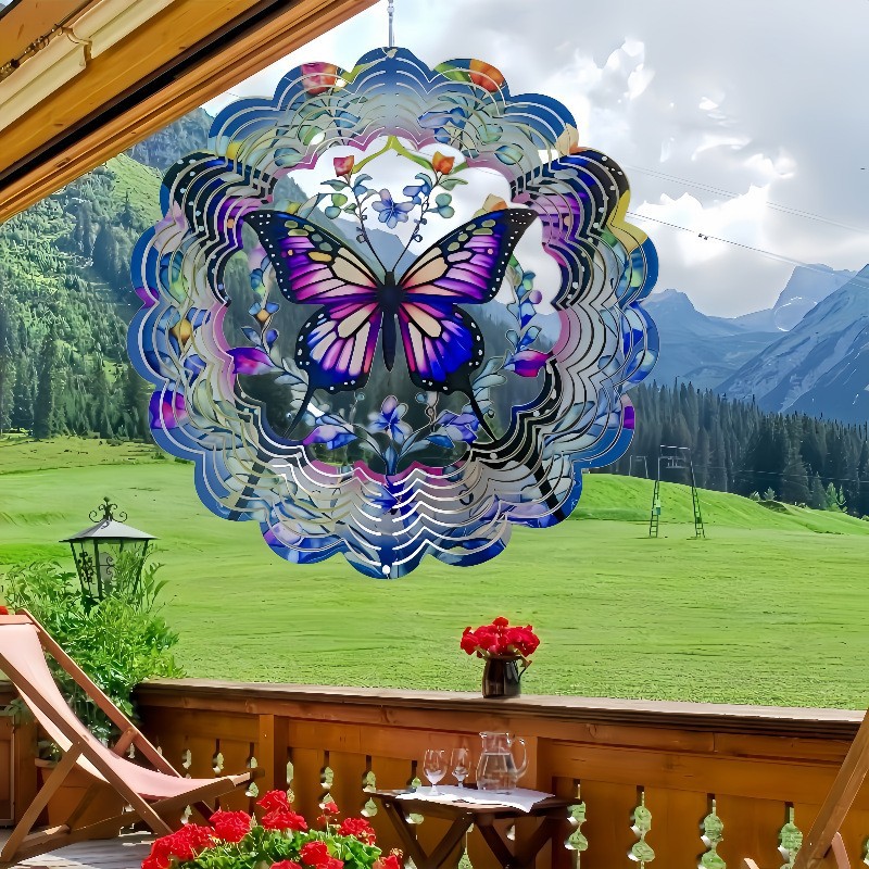 Blue Butterfly Wind Spinner