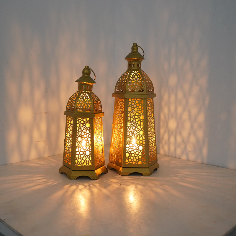 Hexagon Filigree LED Fanous