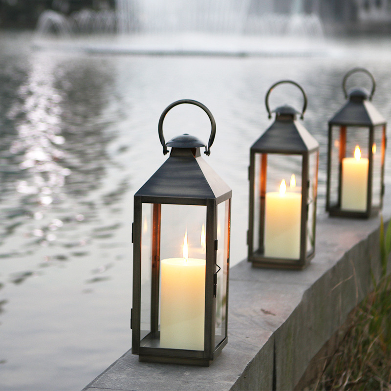 Outdoor Black Candle Lantern